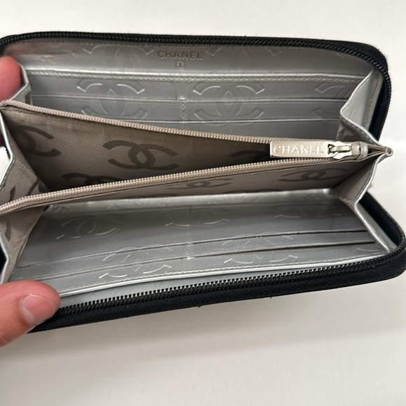 Authentic CHANEL CC JUMBO XL LOGO CAVIAR SHOPPER TOTE BAG + Chanel Zip Wallet - Picture 15 of 16